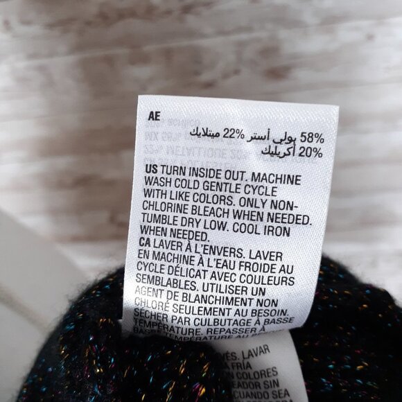 Charter Club Cowl Neck Sweater PM Black Sparkle 6 - Picture 7 of 7